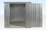 2m Flat Pack Metal Storage Unit – Galvanized Steel Store with Floor