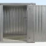2m Flat Pack Metal Storage Unit – Galvanized Steel Store with Floor