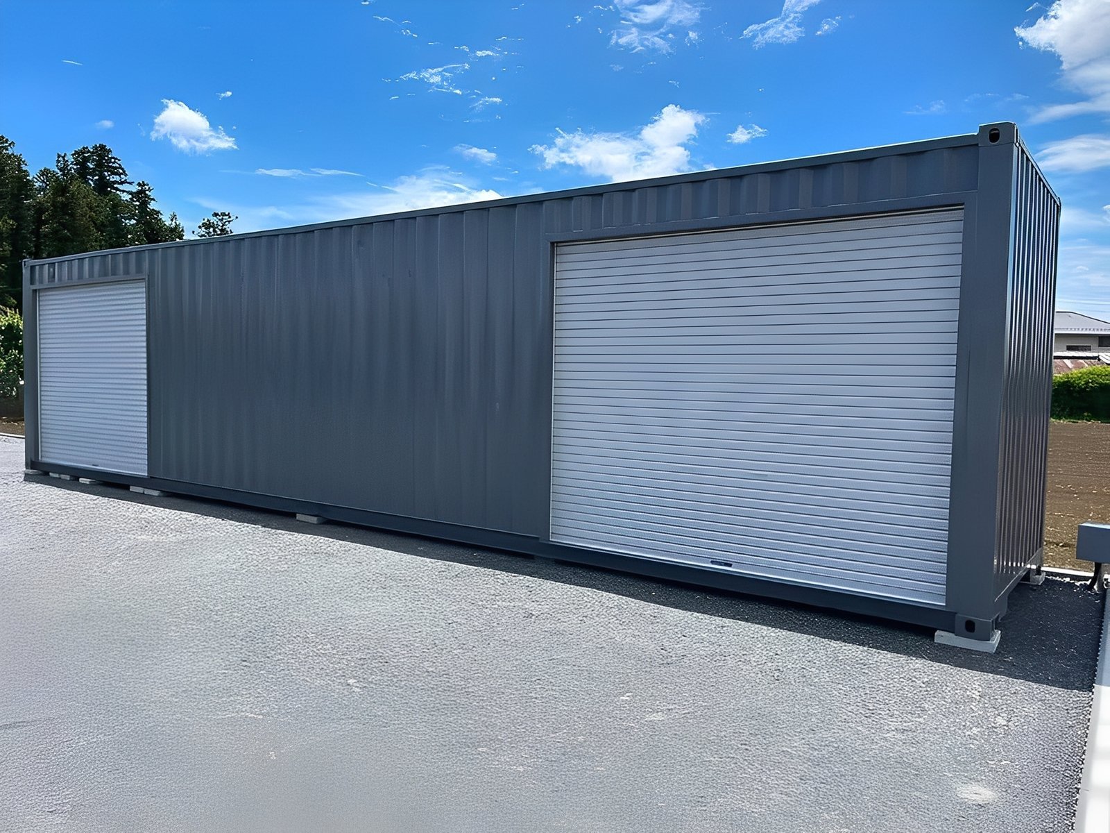 40ft-with-dual-roll-up-doors3.jpg 40ft Refurbished Shipping Container with Dual Roll-Up Doors – Side Access - Image 1